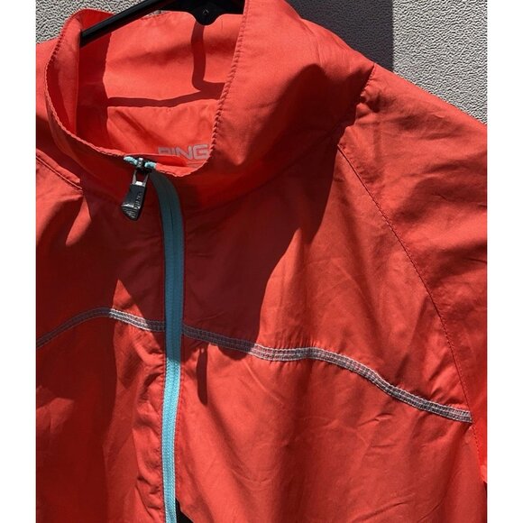 Ping Lightweight Golf Jacket Full Zip Sensorwarm Bright Orange Women's Large - Picture 13 of 15